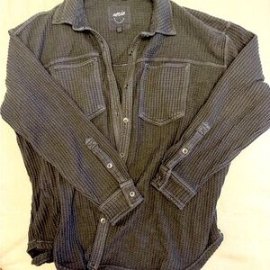 Aerie Anytime waffle Button Down Shirt